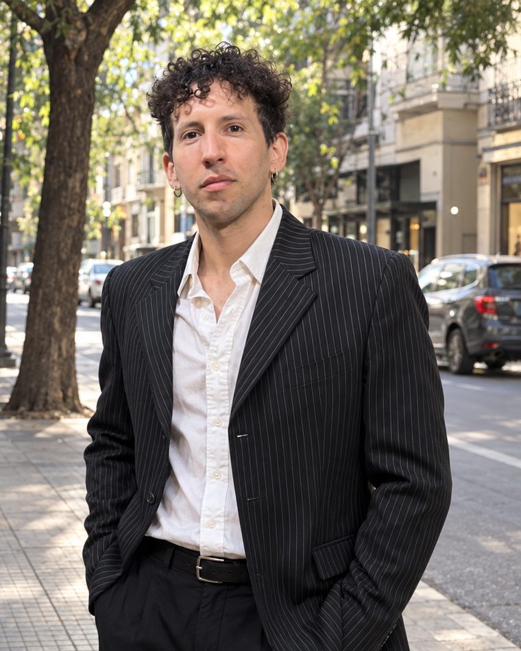 David, fundador de Ventro, en una calle de Rosario